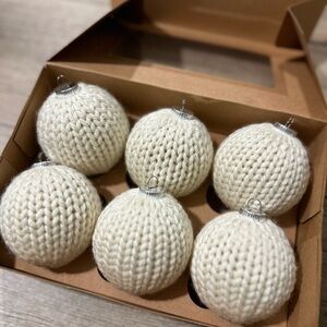 Ivory Knitted Holiday Ornaments Set